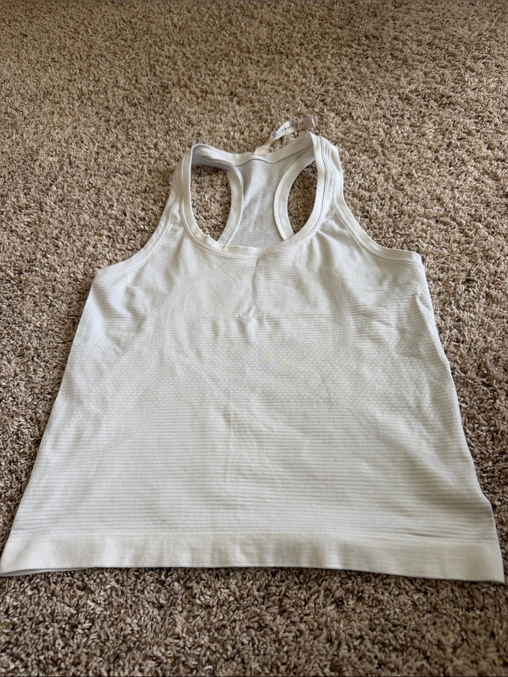 lululemon athletica white Racerback Tank Top Sz 4 waist length